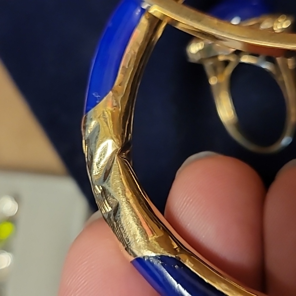 14k Vintage Blue Lapis Lazuli and Gold Bracelet - Picture 3 of 6